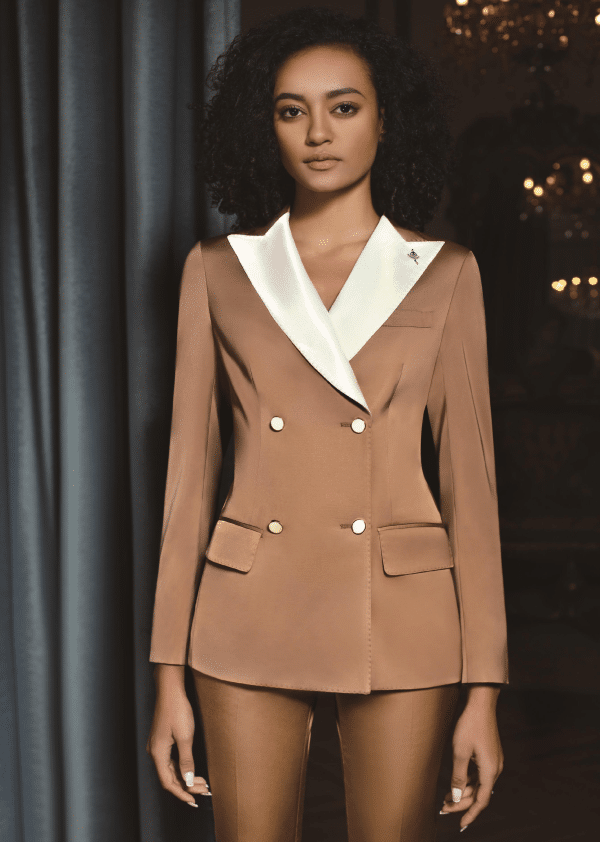SUIT (16) Sophisticated Western-Style Wool Pantsuit for Women – High-End Corporate Executive & CEO Suit for Year-Round Professional Formalwear