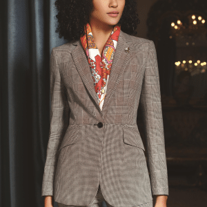 Sophisticated Western-Style Color-Block Wool Pantsuit for Women – High-End Corporate Executive & CEO Suit for Year-Round Professional Formalwear