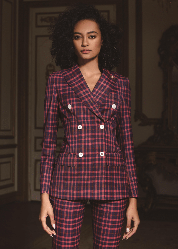 Sophisticated Western-Style Wool Pantsuit for Women – High-End Double-Breasted High-Waisted Executive Business Formalwear