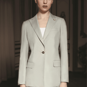 Sophisticated Monochrome Wool Formal Suit for Women – High-End Single-Button High-Waisted Executive Business Dress Pantsuit