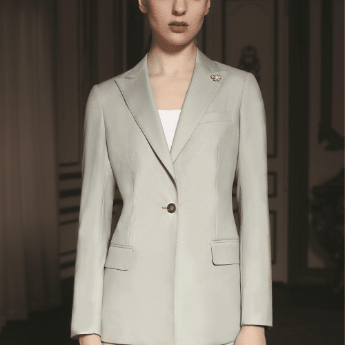 Sophisticated Monochrome Wool Formal Suit for Women – High-End Single-Button High-Waisted Executive Business Dress Pantsuit