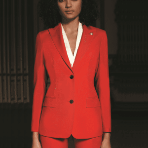 Sophisticated Monochrome Wool Formal Suit for Women – High-End Two-Button High-Waisted Executive Business Dress Pantsuit