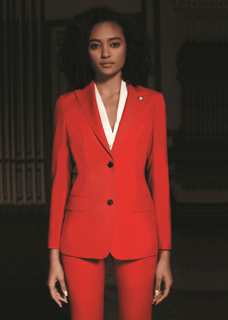 Sophisticated Monochrome Wool Formal Suit for Women – High-End Two-Button High-Waisted Executive Business Dress Pantsuit