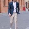 blazer (1) Premium Wool Slim-Fit Men's Blazer – Versatile Solid Blue Business-Casual Jacket