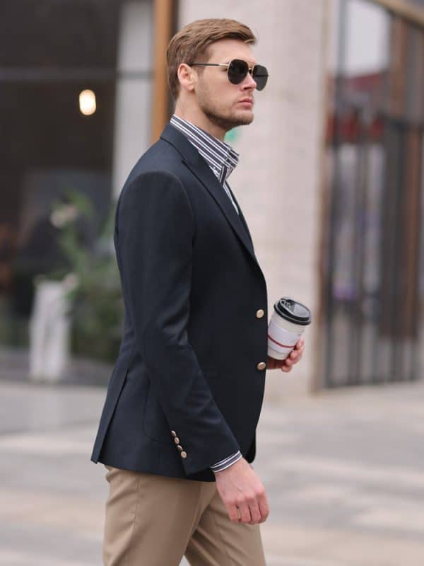 blazer (1) Premium Plaid Slim-Fit Men's Blazer – Spring/Autumn Fashion High-End Single Suit Jacket