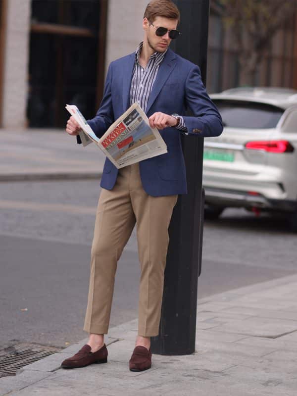 blazer (1) High-End Stylish Men's Plaid Casual Blazer – Designer Street-Chic Single Suit Jacket