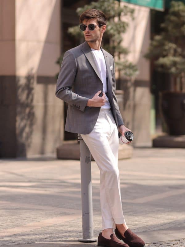 blazer (1) Premium Woolen Men's Casual Blazer – Smart-Casual Light-Mature Fashion Suit Jacket