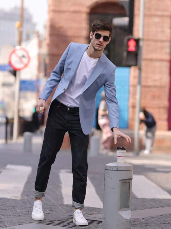 blazer (1) Premium Woolen Men's Casual Blazer – High-End Spring/Summer Fashion Suit Jacket