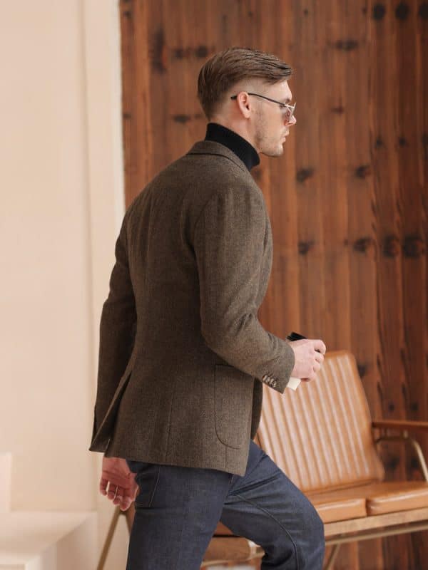 blazer (1) British Style Heavyweight Wool Tweed Blazer for Men – High-End Semi-Formal Casual Suit Jacket for Autumn Winter Vibe
