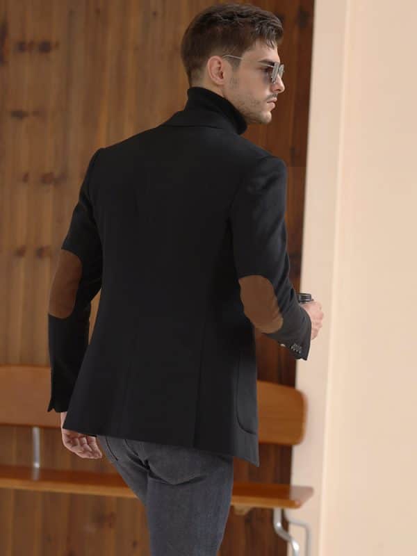 blazer (1) Sophisticated Black Cashmere Blazer for Men – Light Luxury Yuppie Style Slim-Fit Autumn Winter Casual Suit Jacket