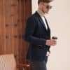 blazer (2) British Yuppie Style Dark Blue Wool Blazer for Men – Light Luxury Tailored Waist Winter Casual Suit Jacket