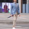 Premium Light Blue Men’s Casual Blazer – Spring New Arrival Chic Single-Breasted Suit Jacket
