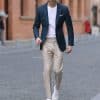 blazer (2) Premium Wool Slim-Fit Men's Blazer – Versatile Solid Blue Business-Casual Jacket
