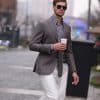 blazer (2) Premium Plaid Slim-Fit Men's Blazer – High-End Fashion Business-Casual Single Suit Jacket