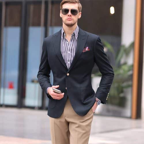 Premium Plaid Slim-Fit Men's Blazer – Spring/Autumn Fashion High-End Single Suit Jacket