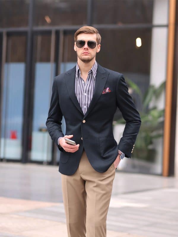 blazer (2) Premium Plaid Slim-Fit Men's Blazer – Spring/Autumn Fashion High-End Single Suit Jacket
