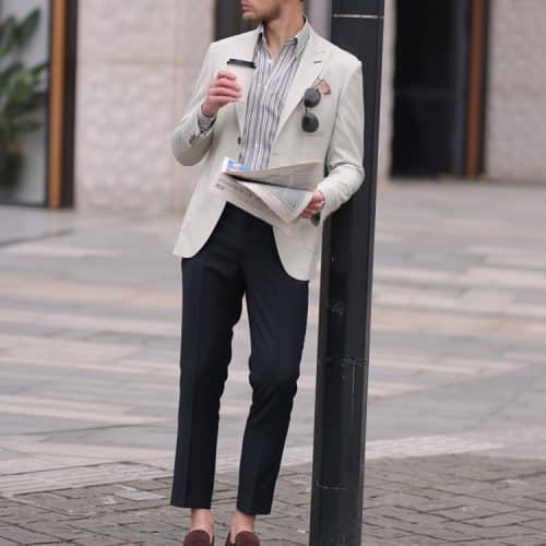High-End Stylish Men's Casual Blazer – Spring/Autumn Fashion Designer Single Suit Jacket