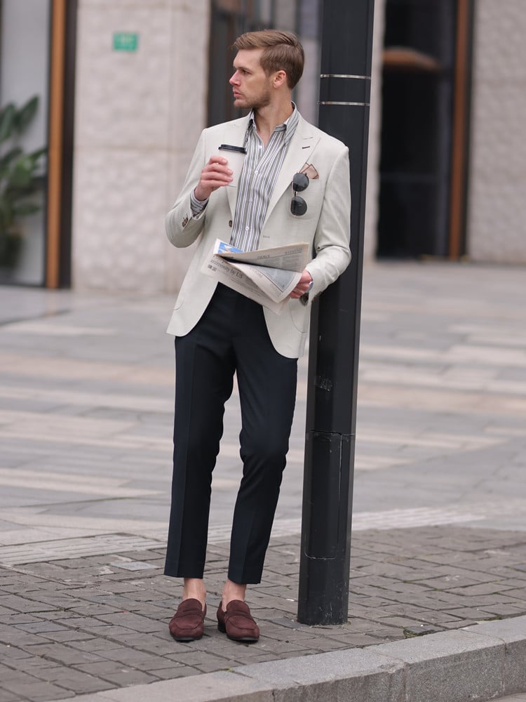 High-End Stylish Men's Casual Blazer – Spring/Autumn Fashion Designer Single Suit Jacket