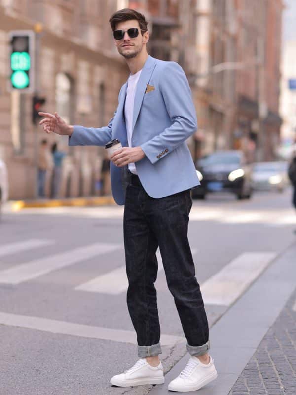 blazer (2) Premium Woolen Men's Casual Blazer – High-End Spring/Summer Fashion Suit Jacket