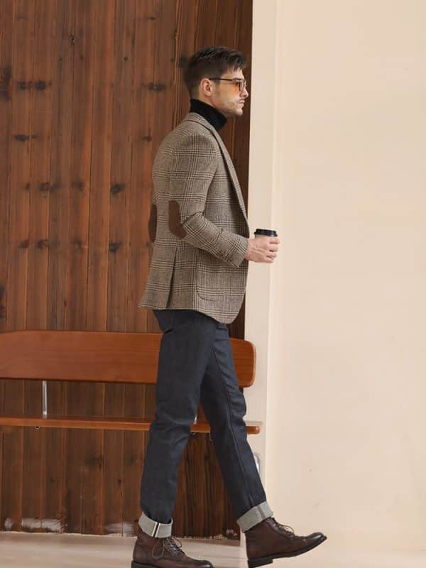 blazer (2) American Vintage Plaid Wool Tweed Blazer for Men – High-End Thickened Autumn Winter Casual Suit Jacket