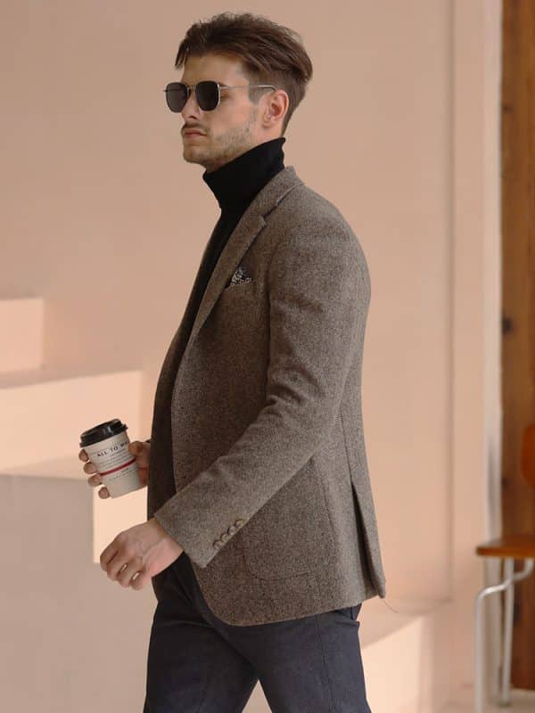 blazer (2) American Vintage Wool Tweed Blazer for Men – High-End Heavyweight Autumn Winter Ins Trend Casual Suit Jacket