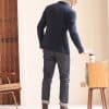 blazer (3) British Yuppie Style Dark Blue Wool Blazer for Men – Light Luxury Tailored Waist Winter Casual Suit Jacket