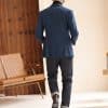 blazer (3) British Yuppie Style Blue Tweed Suit Jacket for Men – High-End Thickened Woolen Casual Blazer for Autumn Winter
