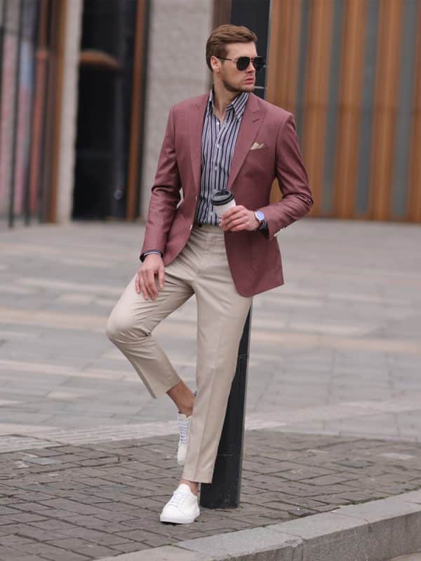 blazer (3) High-End Stylish Men's Casual Blazer – Spring/Autumn Fashion Street-Chic Single Suit Jacket