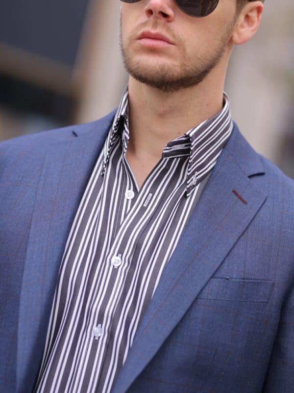 blazer (3) High-End Stylish Men's Plaid Casual Blazer – Designer Street-Chic Single Suit Jacket