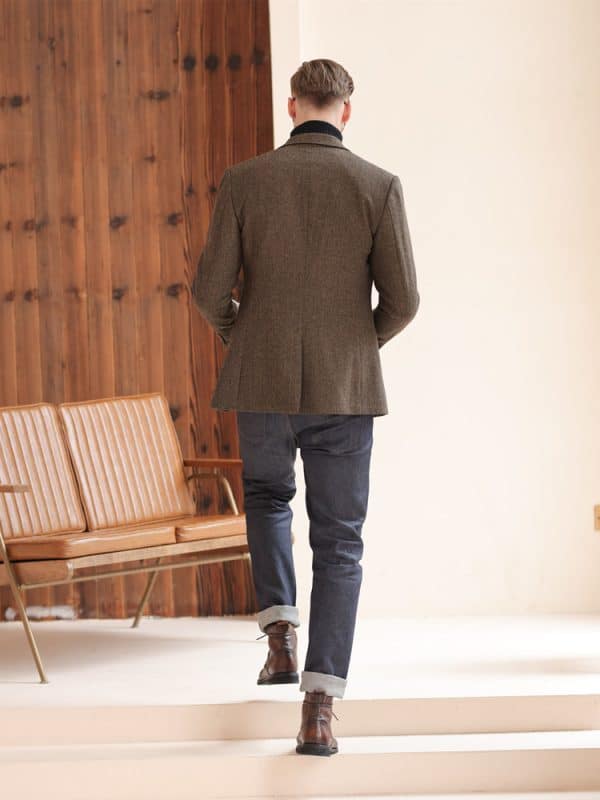 blazer (3) British Style Heavyweight Wool Tweed Blazer for Men – High-End Semi-Formal Casual Suit Jacket for Autumn Winter Vibe