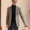 blazer (3) American Vintage Plaid Wool Tweed Blazer for Men – High-End Thickened Autumn Winter Casual Suit Jacket