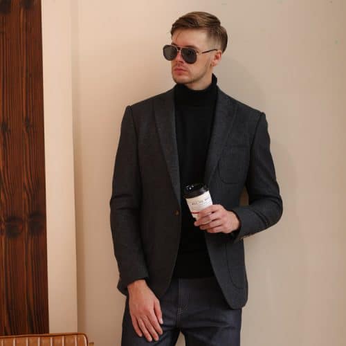 blazer (4) British Smart-Casual Wool Blazer for Men – High-End Autumn Winter Ins Trend Semi-Formal Single Suit Jacket
