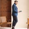 blazer (4) British Yuppie Style Blue Tweed Suit Jacket for Men – High-End Thickened Woolen Casual Blazer for Autumn Winter
