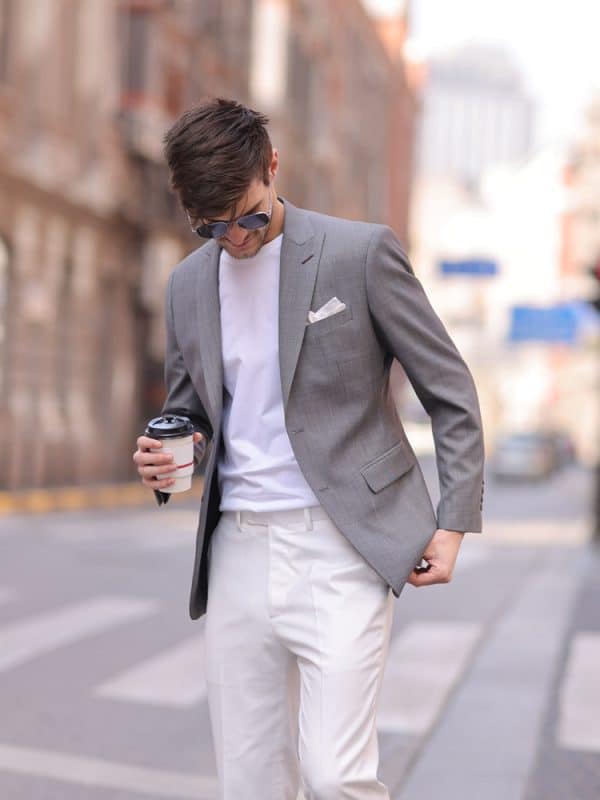 blazer (4) Premium Woolen Men's Casual Blazer – Smart-Casual Light-Mature Fashion Suit Jacket