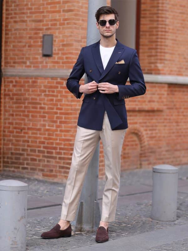 blazer (4) Premium Woolen Double-Breasted Men's Blazer – High-End Business-Commute Smart-Casual Suit Jacket