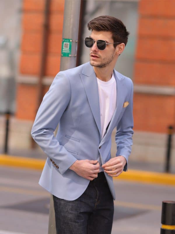 blazer (4) Premium Woolen Men's Casual Blazer – High-End Spring/Summer Fashion Suit Jacket