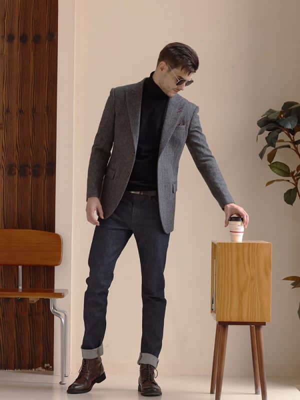 blazer (4) American Vintage Wool Blazer for Men – High-End British Yuppie Style Slim-Fit Autumn Winter Casual Suit Jacket
