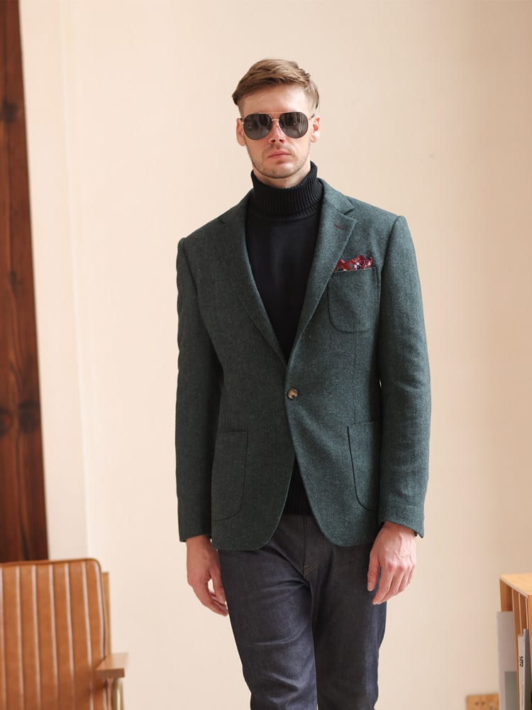 British Yuppie Style Thick Wool Blazer for Men – High-End Semi-Formal Casual Jacket for Autumn Winter Vibe