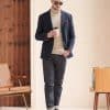 blazer (5) British Yuppie Style Dark Blue Wool Blazer for Men – Light Luxury Tailored Waist Winter Casual Suit Jacket