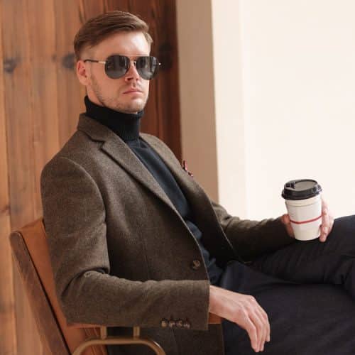blazer (5) British Style Heavyweight Wool Tweed Blazer for Men – High-End Semi-Formal Casual Suit Jacket for Autumn Winter Vibe