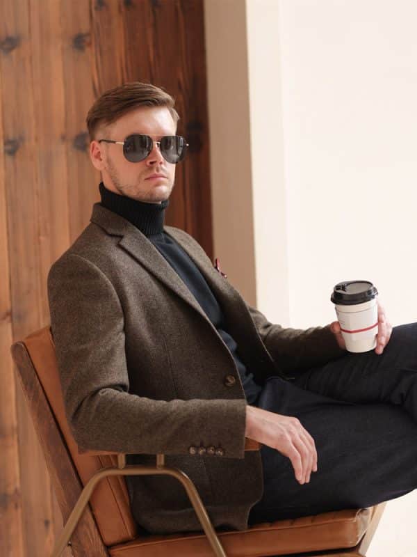 blazer (5) British Style Heavyweight Wool Tweed Blazer for Men – High-End Semi-Formal Casual Suit Jacket for Autumn Winter Vibe
