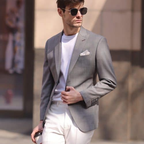 Premium Woolen Men's Casual Blazer – Smart-Casual Light-Mature Fashion Suit Jacket