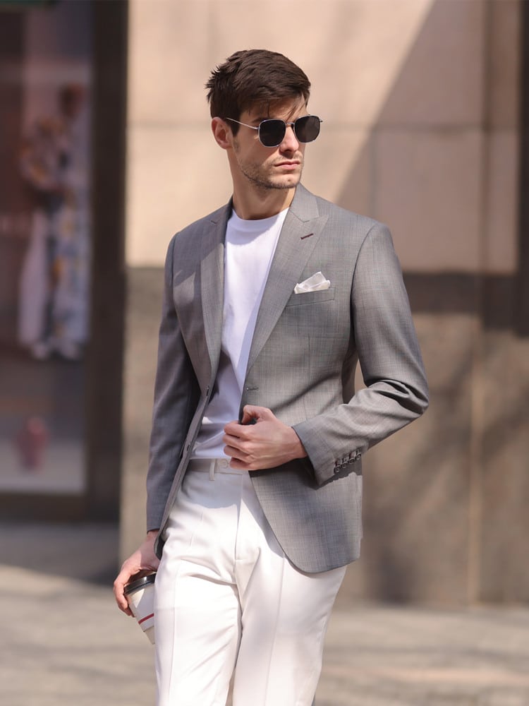 Premium Woolen Men's Casual Blazer – Smart-Casual Light-Mature Fashion Suit Jacket