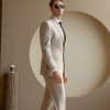 suit (1) Men’s Beige 3-Piece Wool Wedding Suit – Groom’s Formal Business Suit for Spring & Fall