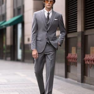 Sophisticated British Style Wool 3-Piece Suit for Men – High-End Groom Wedding & Smart Business Commute Formal Wear