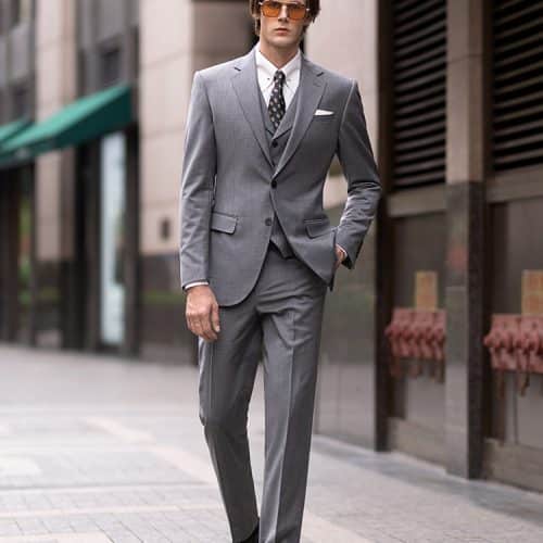 Sophisticated British Style Wool 3-Piece Suit for Men – High-End Groom Wedding & Smart Business Commute Formal Wear
