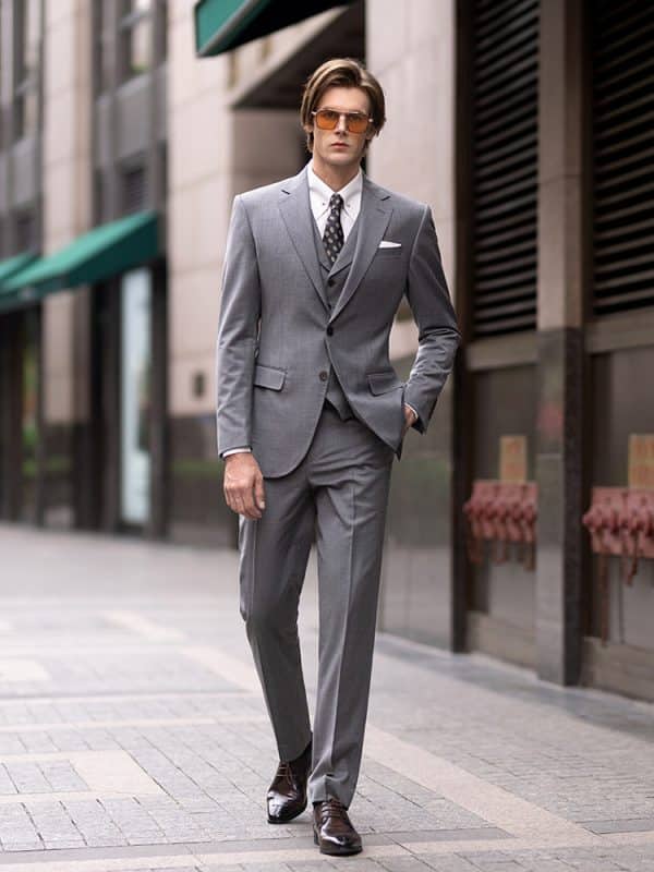 suit (1) Sophisticated British Style Wool 3-Piece Suit for Men – High-End Groom Wedding & Smart Business Commute Formal Wear