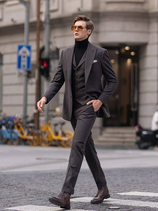 suit (1) Premium Autumn/Winter Men's Tweed Suit – High-End Smart-Casual Business 3-Piece Set