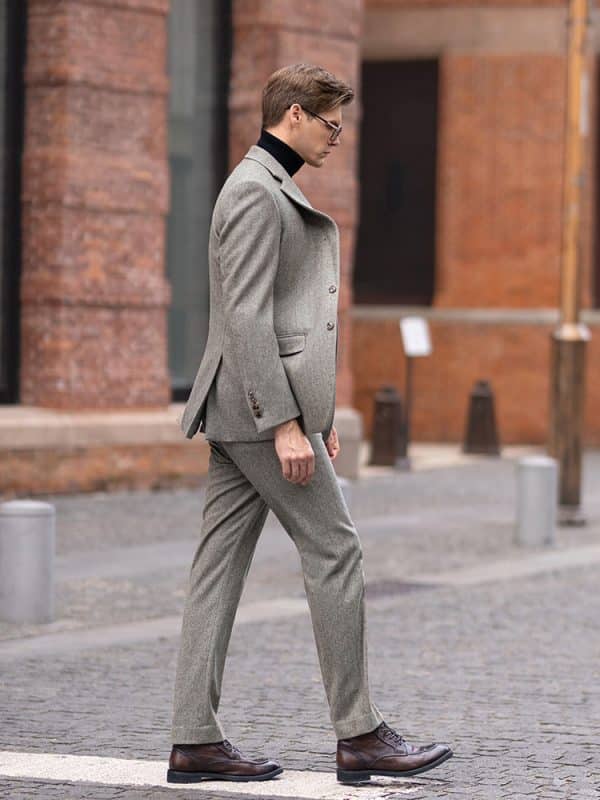suit (1) Premium Thickened Wool Tweed 3-Piece Suit – High-End Niche Style Business & Formal Set