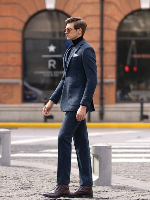 suit (1) Premium Thickened Wool Tweed 3-Piece Suit – Luxury Retro Business & Wedding Formal Ensemble